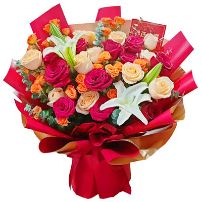 铜陵19朵玫瑰百合，爱情永不凋零