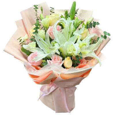 铜陵10朵玫瑰百合混搭，爱是难忘时刻