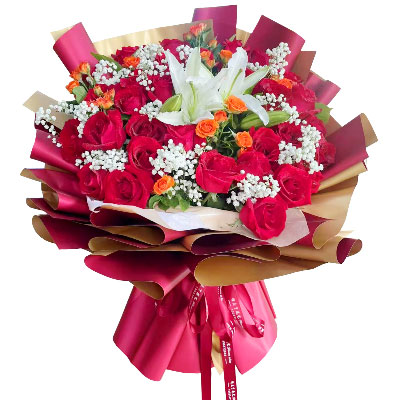 铜陵33朵红玫瑰百合，爱如同花般绽放